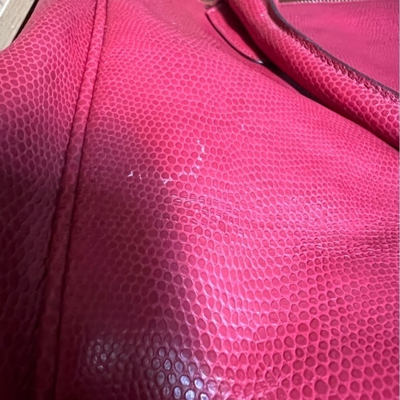 Coach Pinnacle Harper Satchel Bag with Detachable Shoulder Strap, Red Lizard - Picture 9 of 16